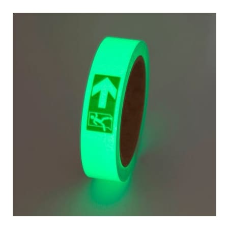 Top Tape And Label Safety Glow Photoluminescent Tape, Exit Right, 1"W x 30'L Roll, GT130EXR GT130EXR
